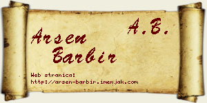 Arsen Barbir vizit kartica